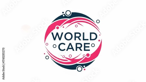 World care logo with abstract circular design isolated on white background