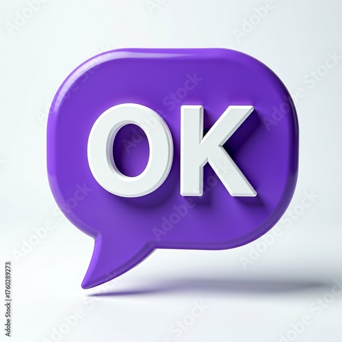 OK in a Purple Speech Bubble A Simple and Clear Way to Show Agreement and Approval with Text