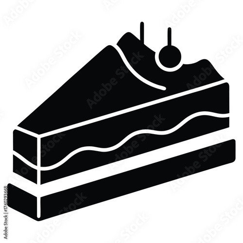 ski slope cake vector icon
