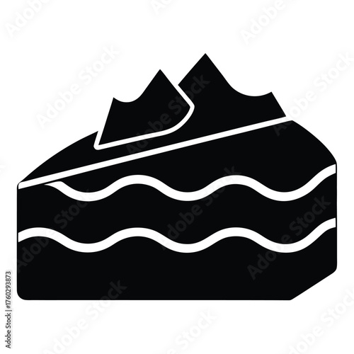 glacier wave cake vector icon