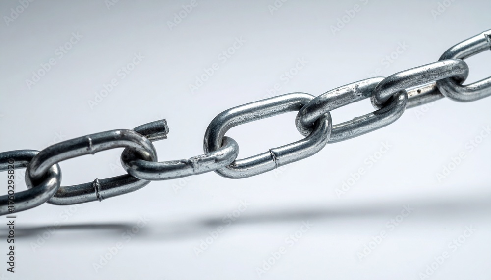 Obraz premium Broken Chain Link Representing Weakness and Failure