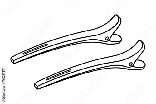 Illustration featuring two stylish, minimalistic hair clips for grooming and styling needs.