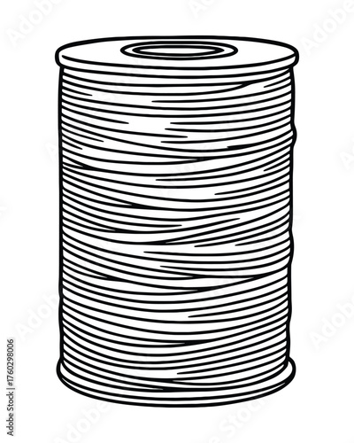 Illustrated Spool of Thread: Textile Crafting, Sewing Supplies, and DIY Project Material.