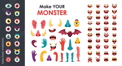 Create Your Own Monster Vector Parts for Fun Designs