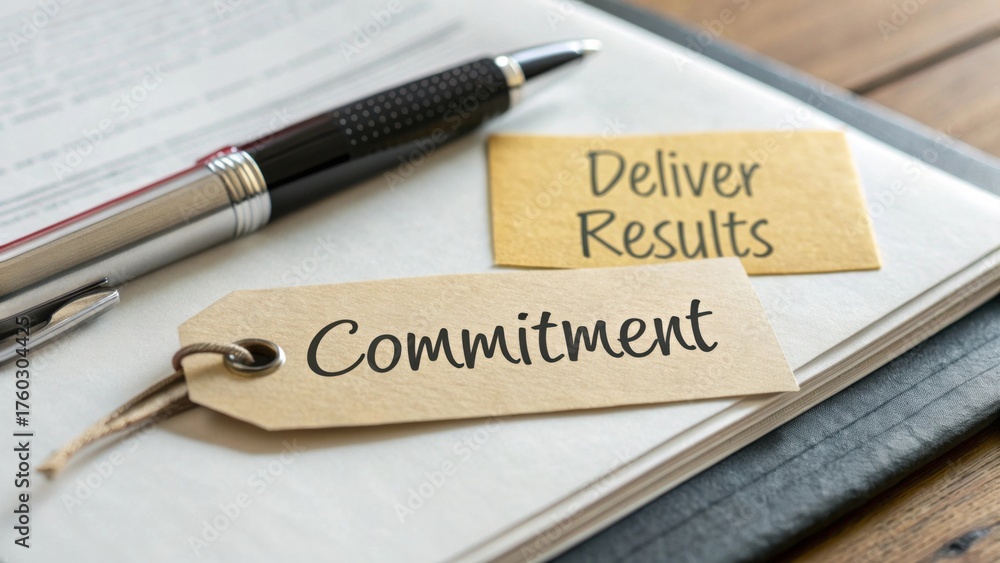 Obraz premium Commitment and Deliver Results: Business Inspiration Concept