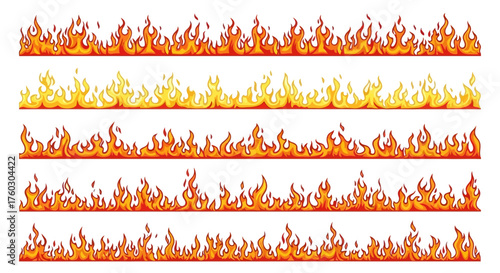 Fiery Designs Collection of Flame Vector Borders for Creative Projects