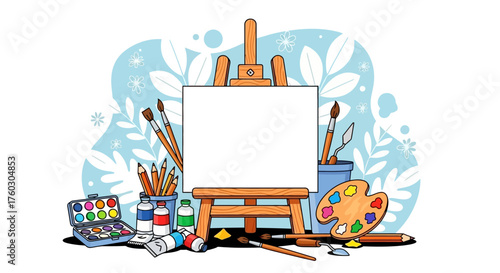 Artistic Inspiration Blank Canvas and Art Supplies