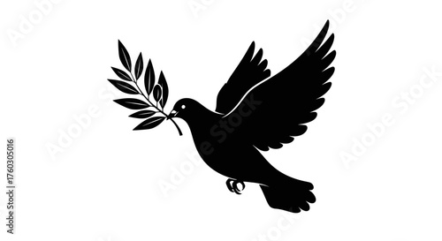 Dove with Olive Branch Symbol of Peace and Hopeful Future