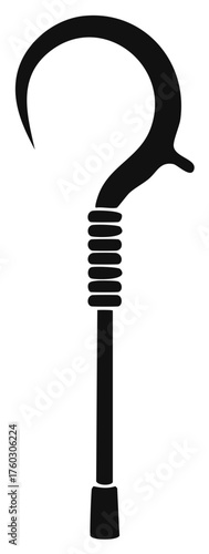 Ancient Egyptian crook and flail symbols combined into a black silhouette on a white background