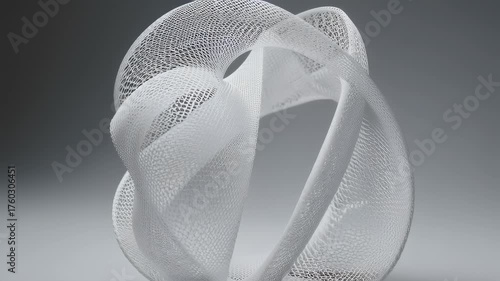 Abstract White Sculpture Flowing Elegant Form Modern Art Design.