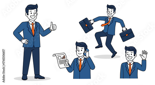 Dynamic Business Professional Versatile Illustration Set for Corporate Communication