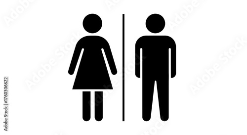 Restroom Sign Gender Icons for WC, Toilet, and Washroom Facilities
