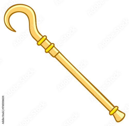 Golden Crook Staff Illustration Ancient Civilization Symbol Traditional Culture