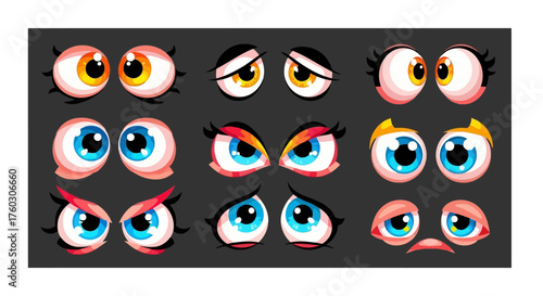 Cartoon Eyes Collection Expressive Emotions for Animation & Design