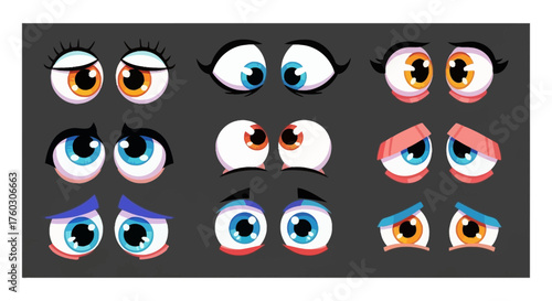 Cartoon Eye Collection Expressive Character Eyes for Animation and Design