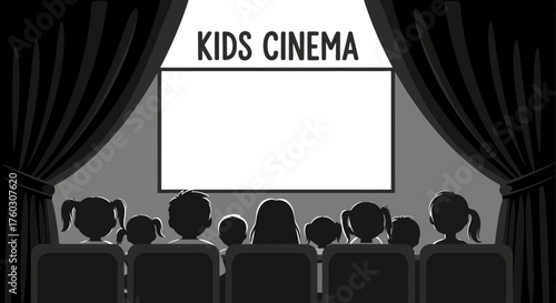 Kids Cinema Enjoy a Movie with Family and Friends in a Dark Theater