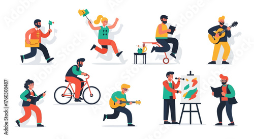 Character Routine activity vector icon daily flat icon