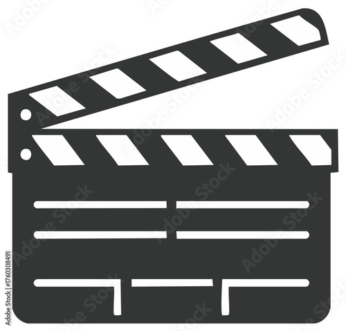 Filmmaking Clapperboard Icon Symbol for Movie Production Video Editing and Cinema Design