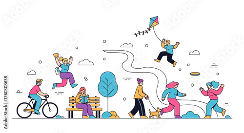 Character Routine activity vector icon daily flat icon