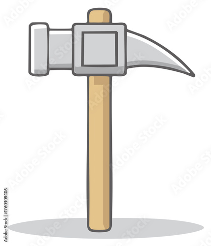 Simple Cartoon Hammer Tool Illustration