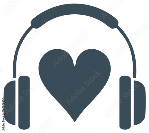 Headphones with Heart Shape Sound System Love Music Audio Enjoyment