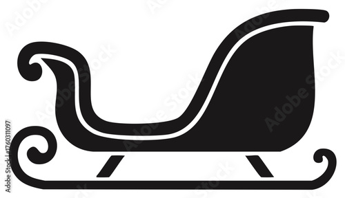 Holiday Sleigh Silhouette Symbol Festive Vector Art