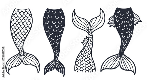 Mermaid Tail Silhouettes Enchanting Designs for Creative Projects
