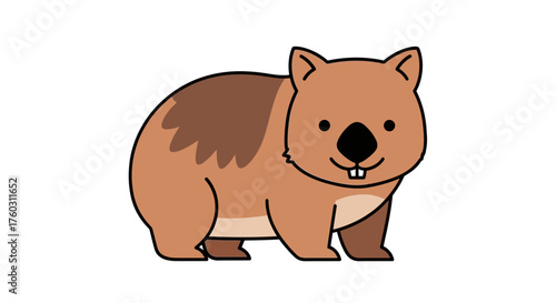 Adorable Wombat Illustration Cartoon Australian Animal Character for Creative Projects