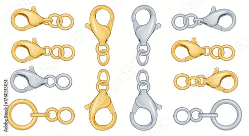 Assortment of Lobster Clasp Designs in Gold and Silver Tones