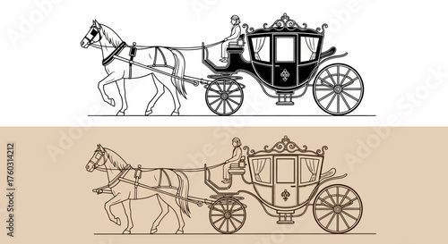 Elegant Horse-Drawn Carriage A Timeless Mode of Transport with Royal and Historical Significance