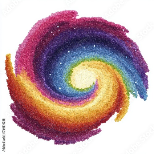 Vibrant Spiral Galaxy Artwork Cosmic Swirl of Color and Light