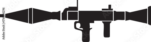 RPG Rocket Launcher Black Vector Illustration