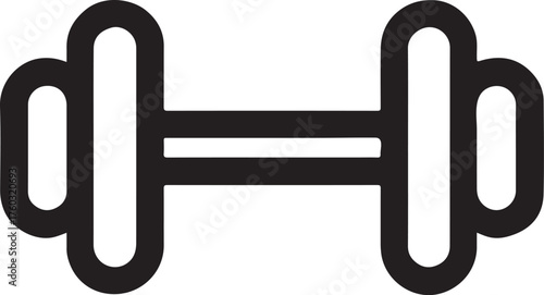 Dumbbell linear icon outline style vector for fitness, gym, strength training, and workout design.