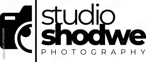 Studio shodwo photography logo design simple modern camera icon text branding