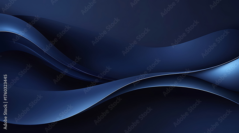 Obraz premium Abstract flowing dark blue fabric with subtle shimmering highlights