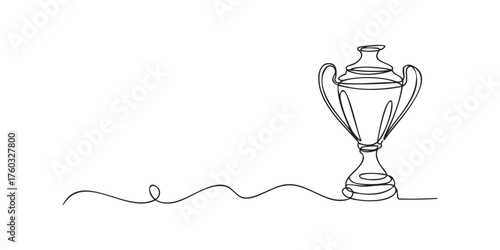 Award trophy with continuous line drawing and elegant curves