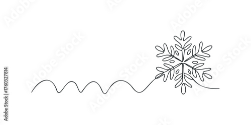 Abstract snowflake shape with flowing line detail