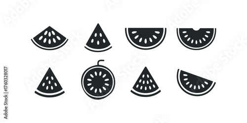 Collection of Watermelon Slices and Fruit Icons