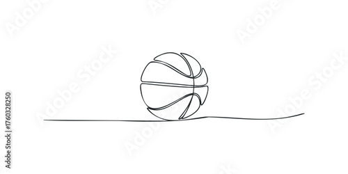 Single Line Drawing of a Basketball