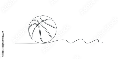 Single Line Drawing of a Basketball