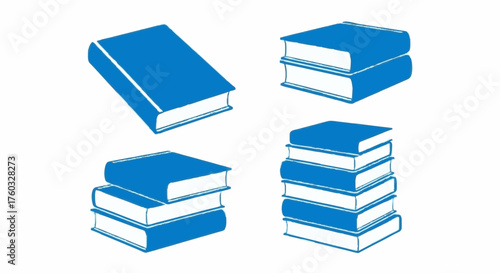 Collection of blue books icon