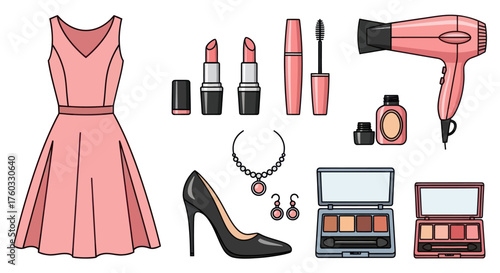 Collection of Womens Fashion and Beauty Accessories.
