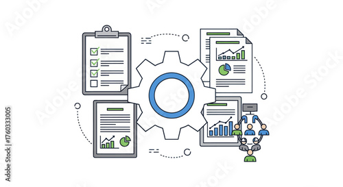 Business Process Management and Workflow Automation Concept.