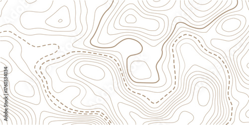Topography grid contour map on white background, Topographic contour lines map seamless pattern.Modern design with Golden White background with topographic wavy pattern design