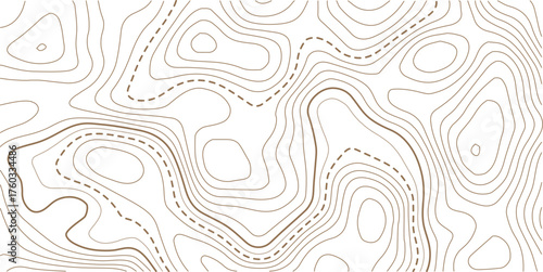 Topographic map background geographic line map with elevation assignments. Modern design with White background with topographic wavy pattern design.Topography grid contour map on white background