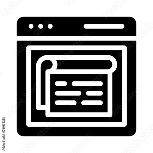 Website mockup showing realistic document content with curled edges and text formatting, perfect for showcasing web design or content creation.
