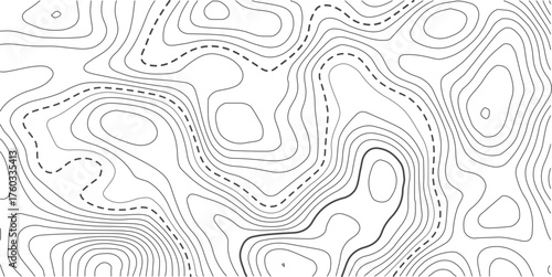 Topographic map background geographic line map with elevation assignments. Modern design with White background with topographic wavy pattern design.Topography grid contour map on white background