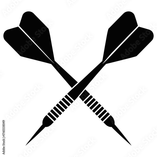 Two crossed darts silhouette icon