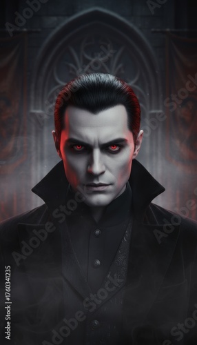 Dramatic portrait of a mysterious figure dark setting digital art