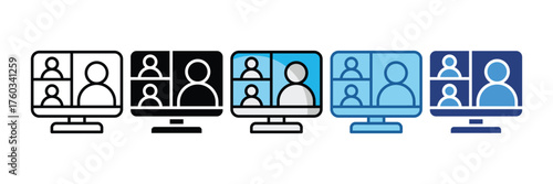 Online Meeting  Icon Element For Design